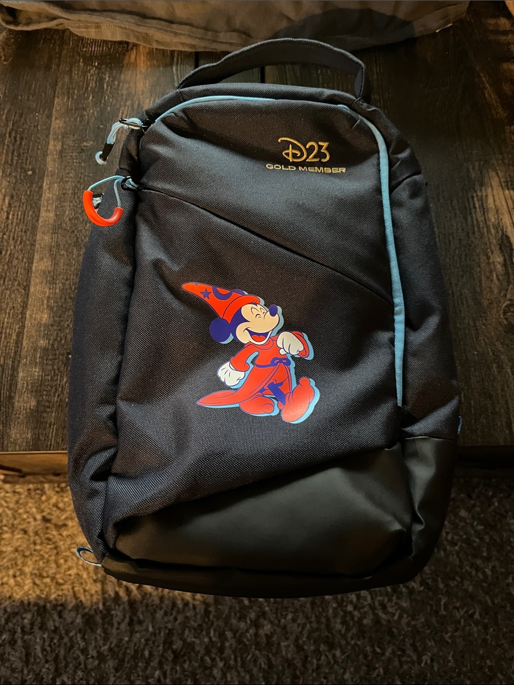 Disney Black Backpack with Red & Blue Sorcerer Mickey